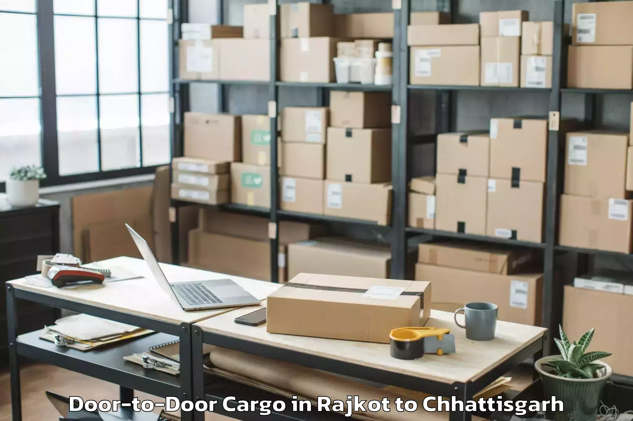 Top Rajkot to Pandit Ravishankar Shukla Univ Door To Door Cargo Available